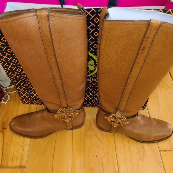 Tory Burch Designer Amanda Leather Riding Boot Size 8.5 - Picture 4 of 8